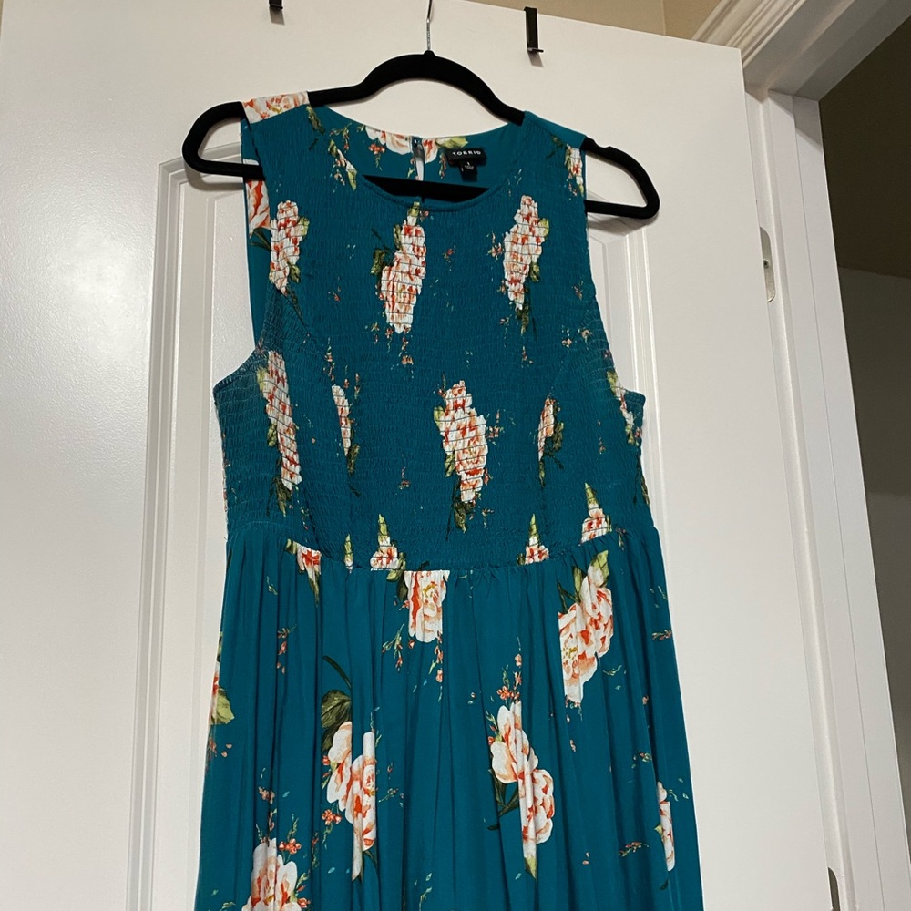 TORRID Turquoise midi dress